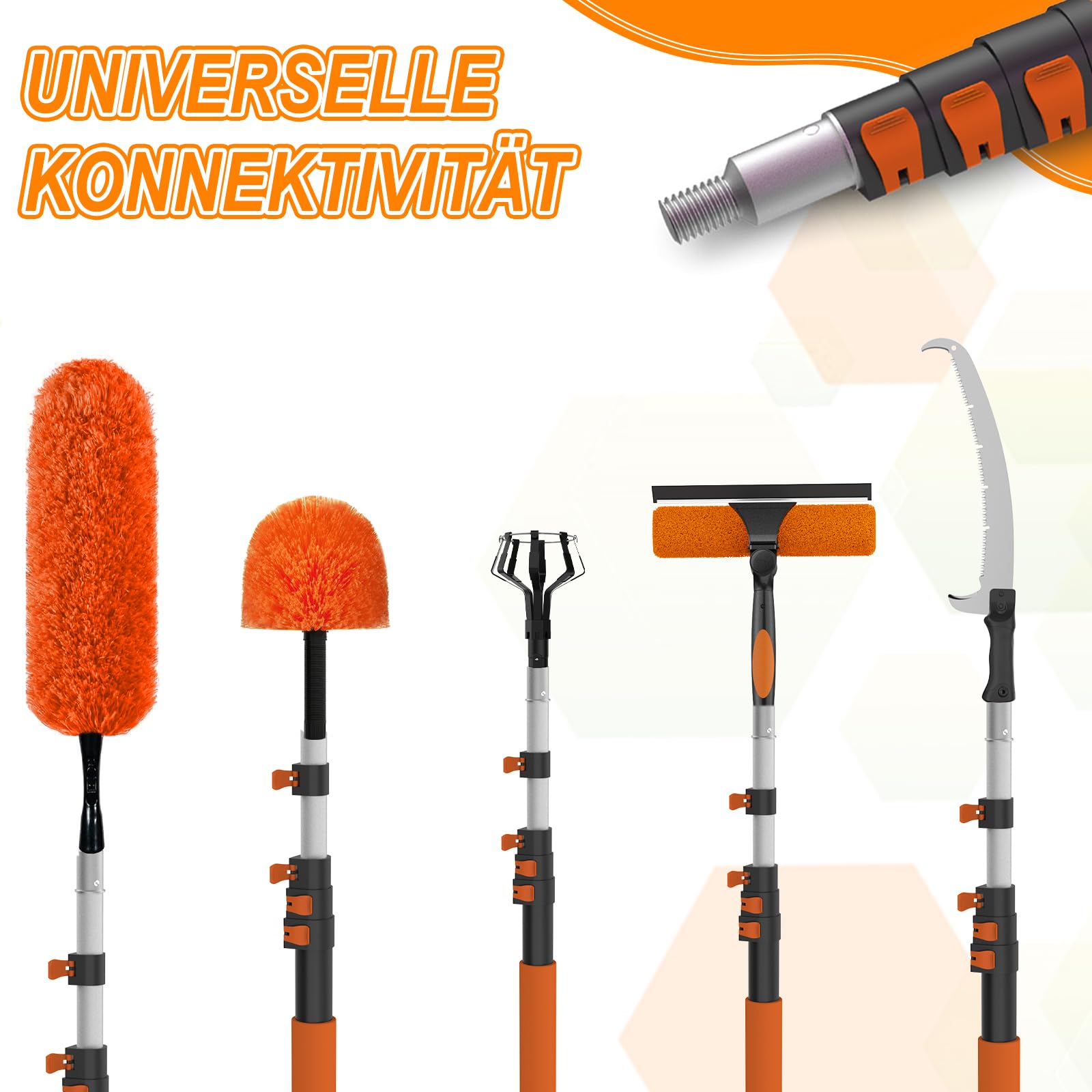 SISUPASSIE 6m Teleskopstange, Teleskopstangen zum Streichen, Aluminium Teleskopstiel für Staubwischen, Streichen, Fensterreinigung