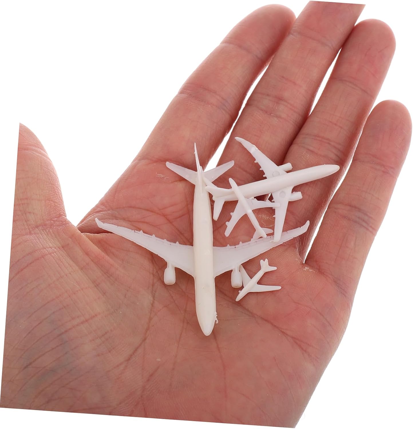Garneck 4pcs Miniature Airplane Figurines for Desktop Micro Landscape Creative Plastic Aircraft Models with