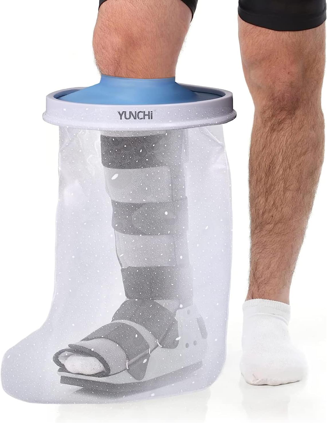 YUNCHI Funda impermeable para piernas extra anchas para adultos de ducha, protectores de pies herméticos extra grandes, XL, adultos, cirugía de pies, funda para botas para ducha (adulto XL pierna