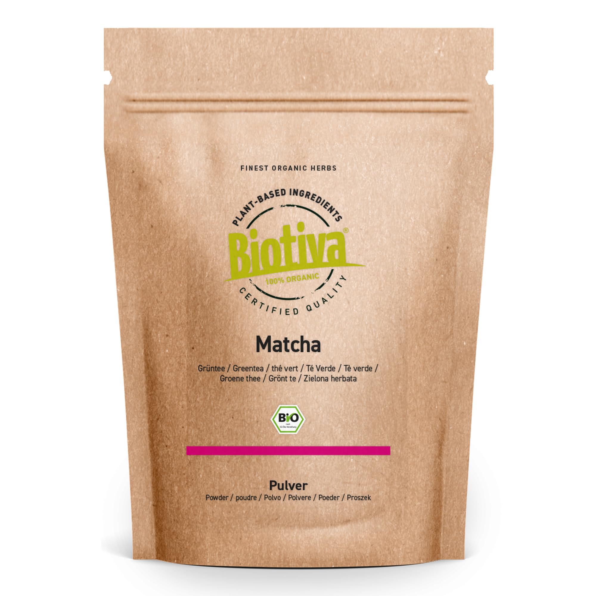 Matcha proszek Bio 1 kg (10 x 100 g) – oryginalny japoński proszek matcha – herbata latte smoothies – najwyższej jakości biomatcha – napełniany i kontrolowany w Niemczech Biotiva