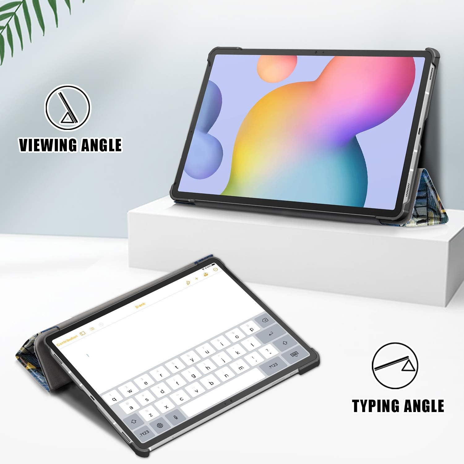 Gylint Smart Case Cover with Auto Sleep/Wake for Samsung Galaxy Tab S8 Plus 2022/S7 FE 2021/S7 Plus 2020 12.4 inch Star Night image 2