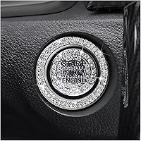 Vista 1 de BELOMI 2 Piezas Anillo Decorativo Brillante para Botón de Arranque y Parada del Motor del Coche, Anillo de Cristal con Diamantes de Imitación