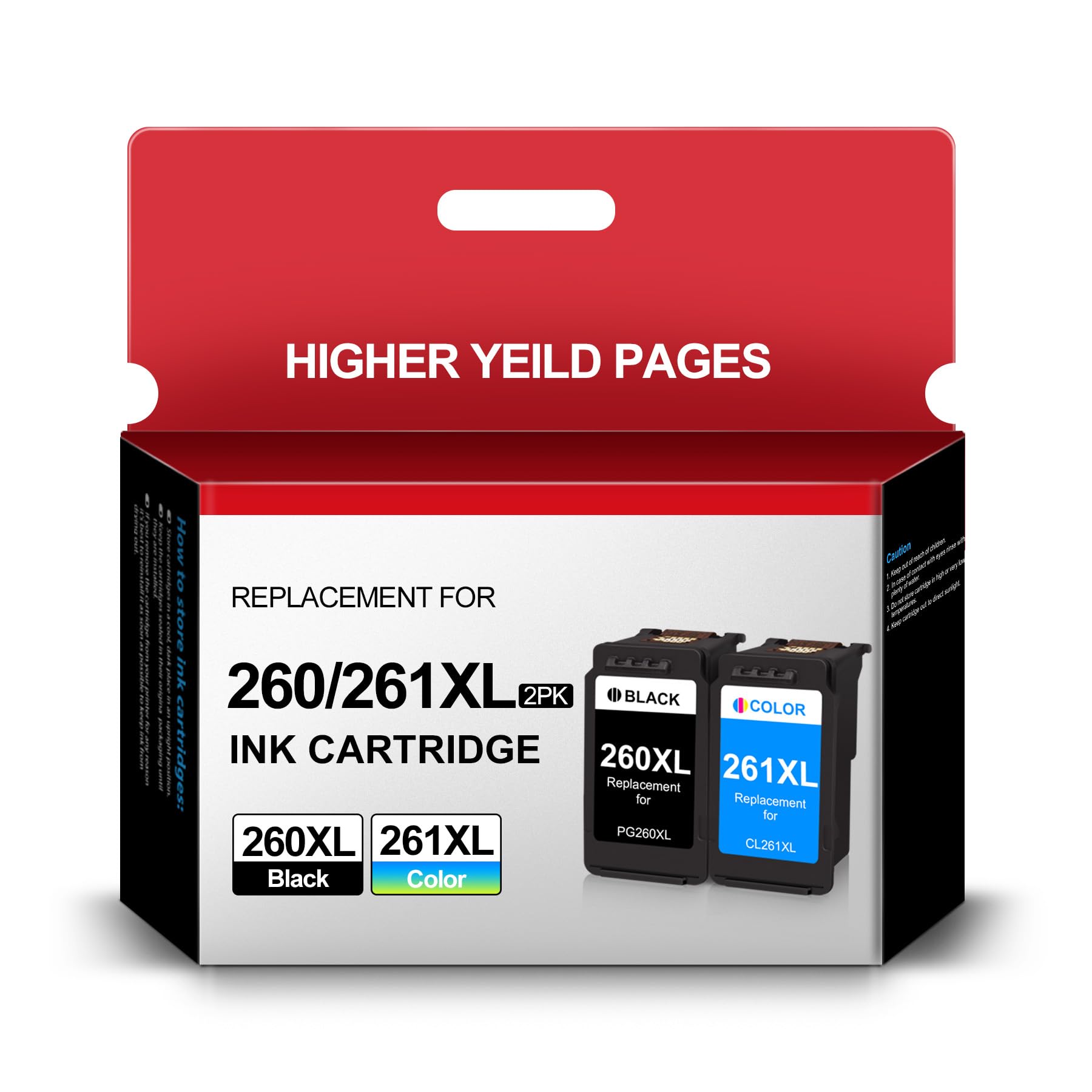 SHUPANPG-260 XL/CL-261 XL Value Pack Ink Cartridge Replacement for Canon 260 261 260XL 261XL Ink cartridges Work for Pixma TR7020 TS6420 TR7022 TS5300 TS5320 Printer (1 Black,1 Color)