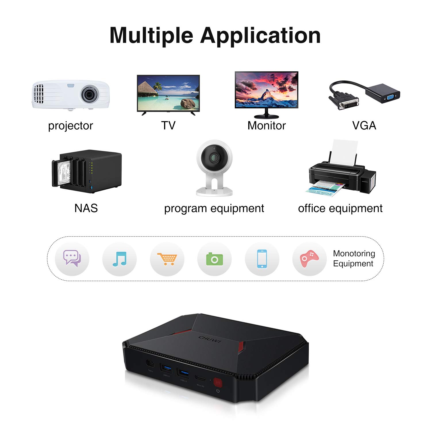 CHUWI GBox Pro Mini PC Intel Atom X7-E3950 Linux y Windows 10 Dual