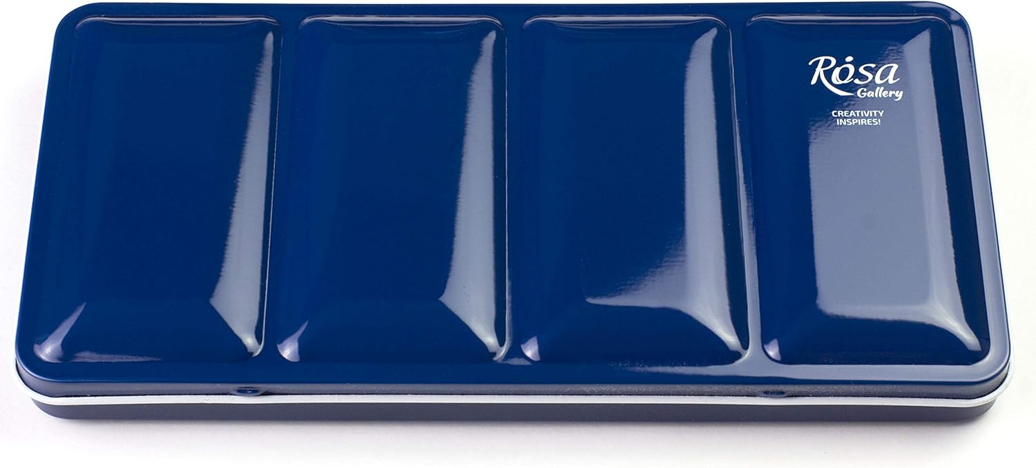 ROSA Gallery Professional Watercolor Paint Set, Made in Ukraine, 28 Water Colors of 2,5 ml, Portable Travel Watercolor Kit, High Lightfastness Paints for Artists, Adults in Metal Case