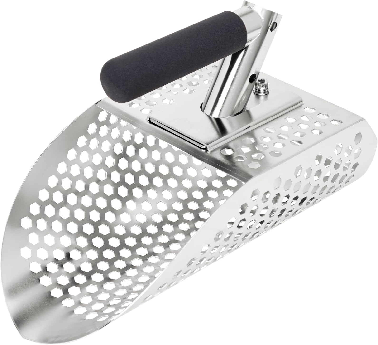 Sand Scoop for Metal Detecting, Metal Detector Accessories, Stainless Steel Sand Sifter Shovel, Metal Detector Sand Scoop, Sand Flea Rake for Beach, Fast Sifter Shovel for Underwater Treasure Hunting