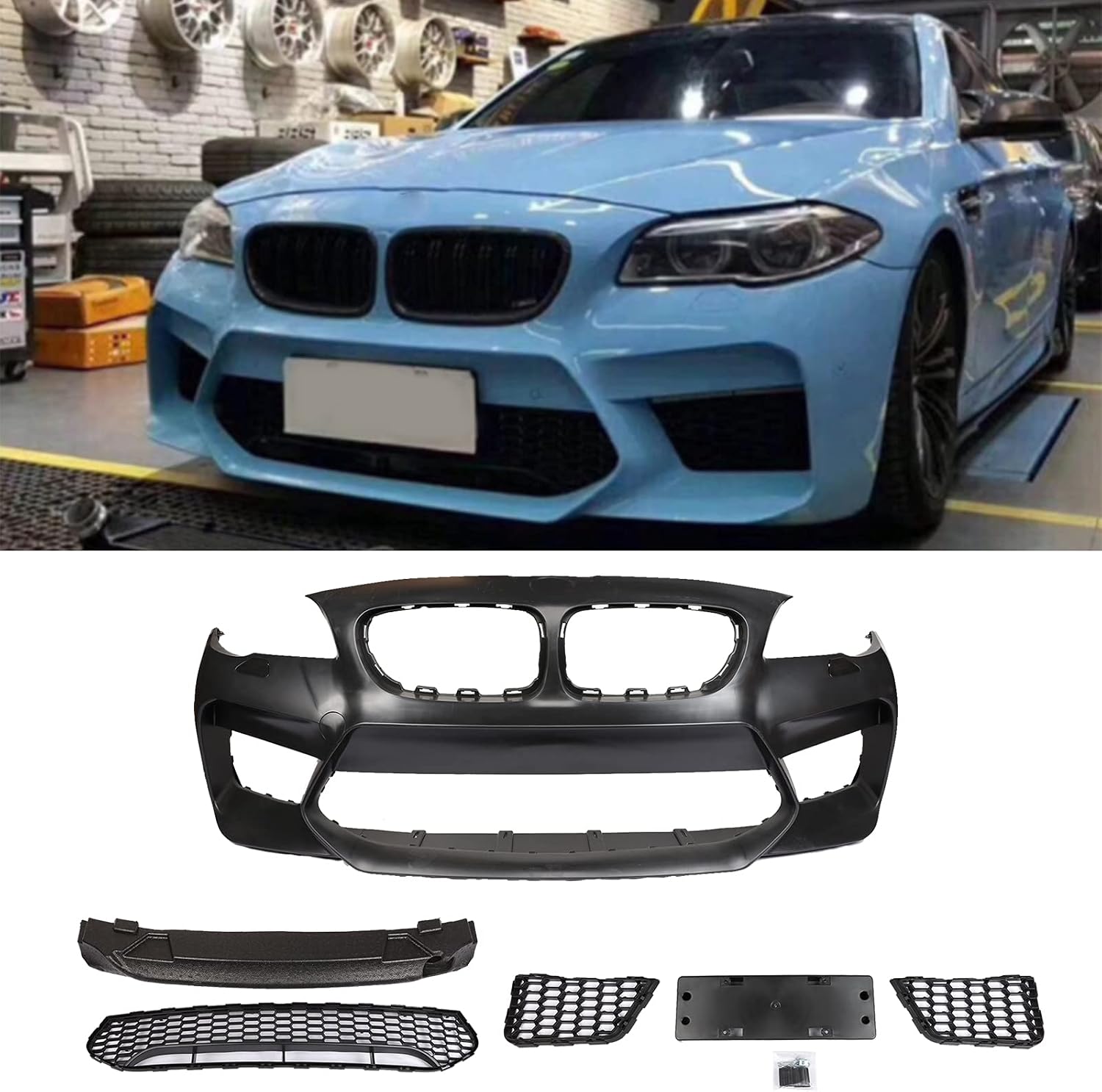 PENSUN G30 M5 Look Style Front Bumper fit for 2011-2017 BMW 5 Series F10 M5 style W/O PDC