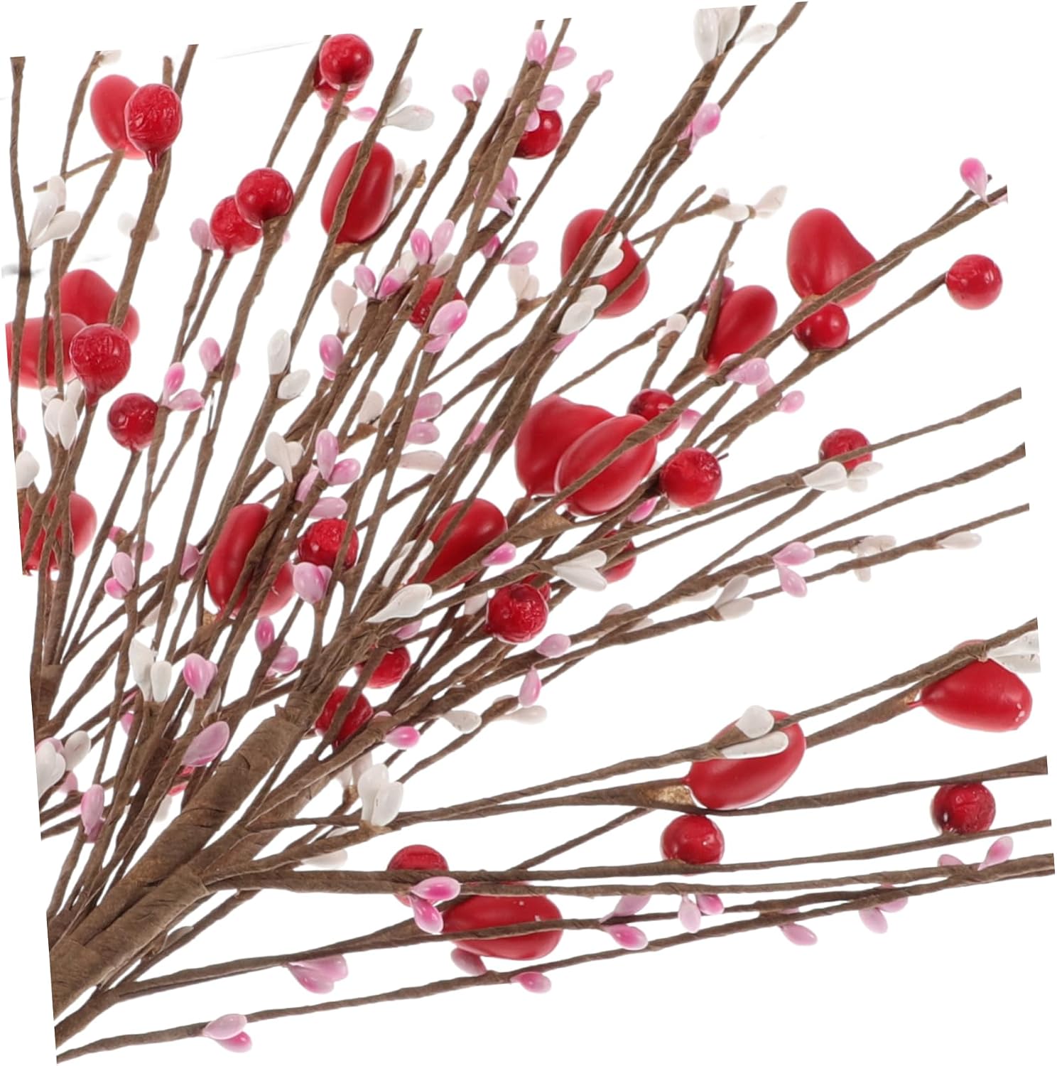 Alipis 3pcs Heart Shaped Picks for Valentine Day Decor Unique Floral Stems for Wedding and Anniversary Centerpieces and Easy to Clean Decorative Ornaments