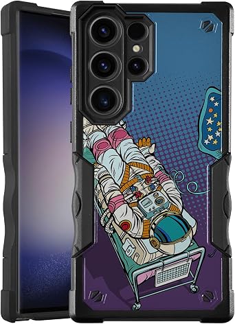 CasesOnDeck GripArmor Shield Slim Heavy Duty Case Black Matte Compatible with Samsung Galaxy S24 Ultra / S24 Ultra Astronaut