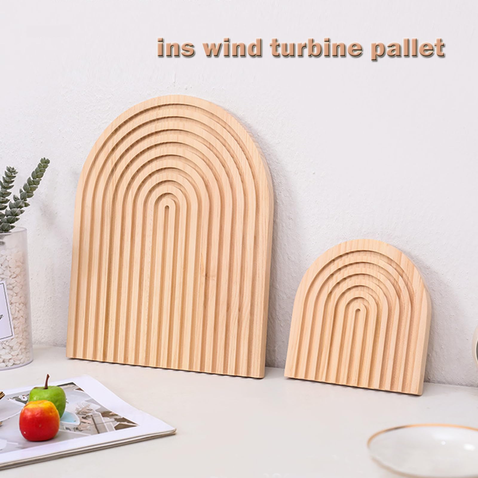 2 tavole in legno boho decorativo arcobaleno, per Mensole Fotografiche, decorazione in legno per camera da letto, soggiorno, decorazione per cucina (Spessore 1,2 cm)