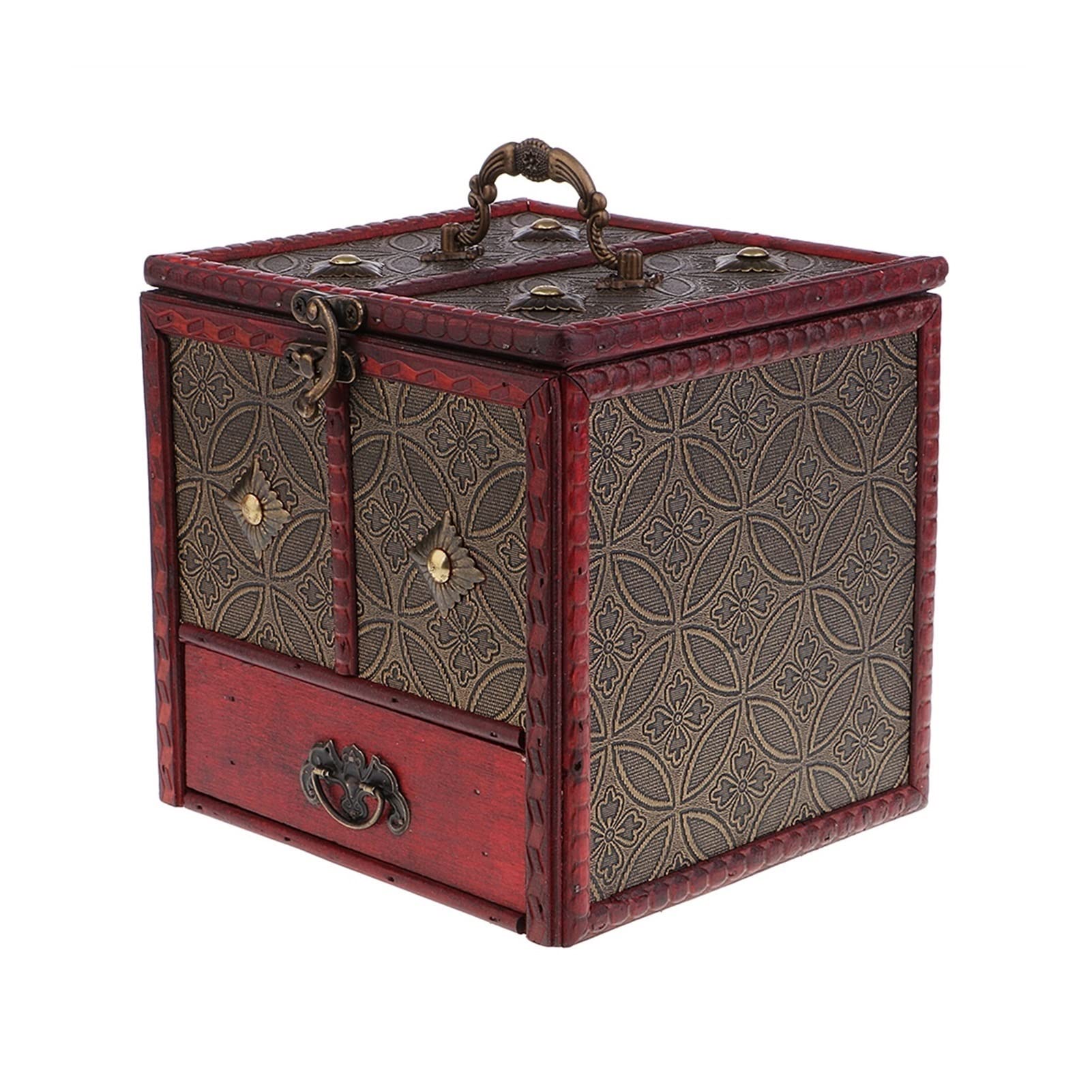 ANVLOJRIH Watch Box Retro Jewelry Box Girls Display Storage With Mirror Multifunctional Watch Watches Box