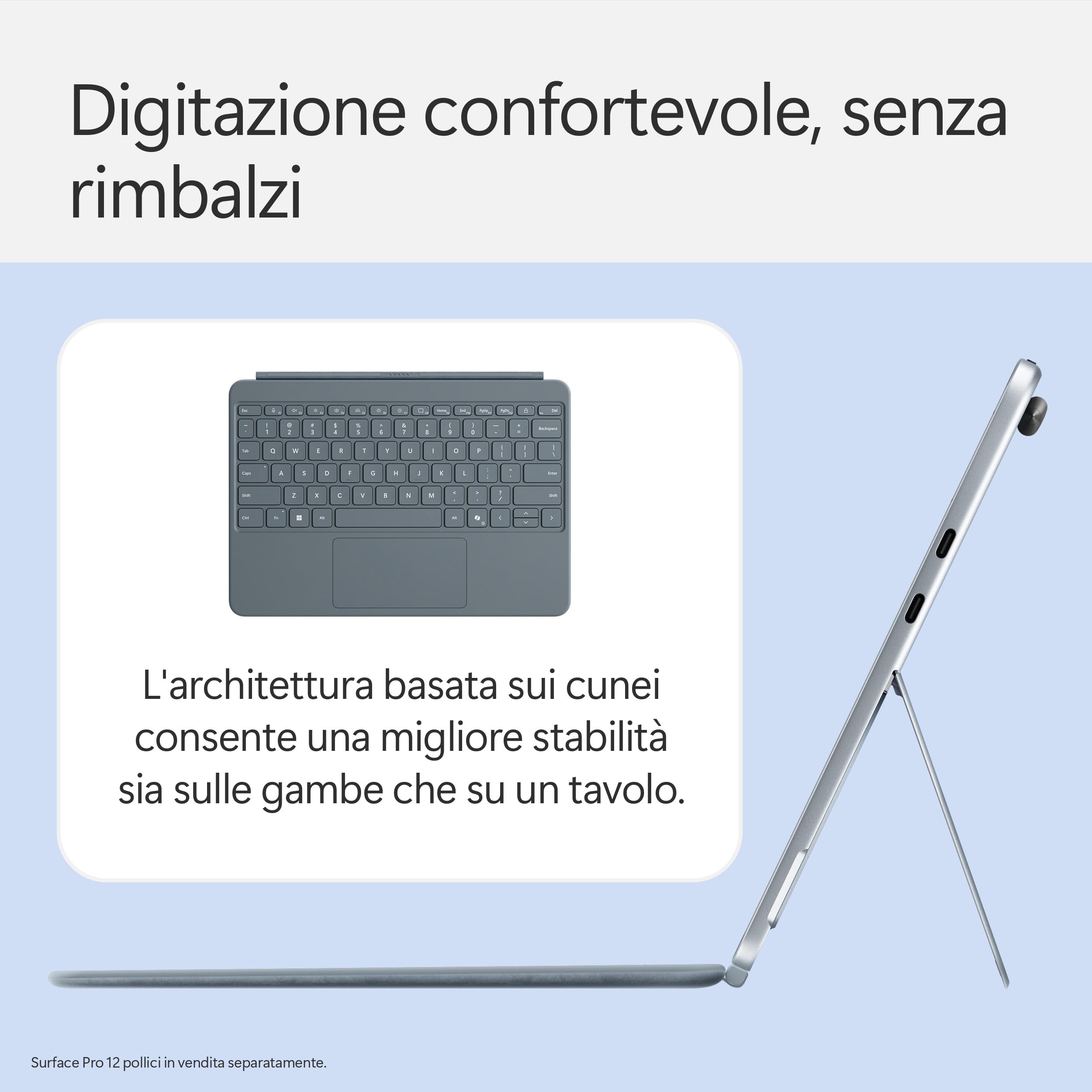 Microsoft Tastiera Surface Pro 12'' con Slim Pen | Compatibile con Surface Pro 12'' | Oceano
