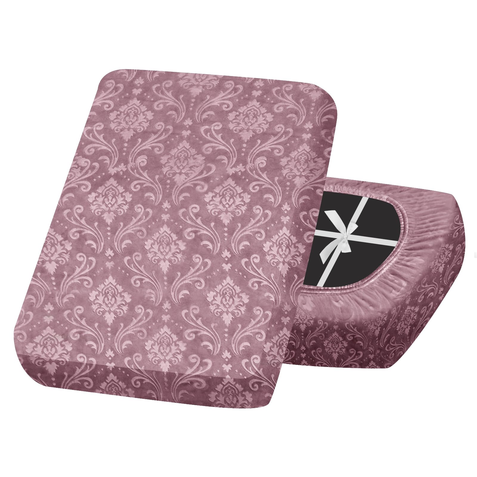 SYLC Sofa Seat Cover Velvet Embossed, Non Slip Stretch Sofa Cushion Covers with 4-ties, Fitted Sofa Cover for Settee/Couch/Caravan/Motorhome (Pink,1pc X-Large 1 seat)