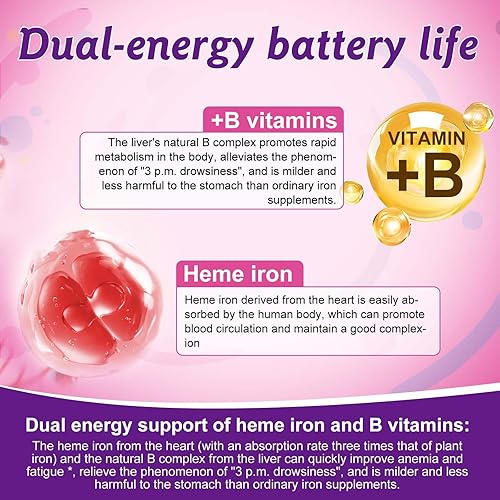 Miniatura 5 de Suplemento de órgano de carne de res para mujeres, cápsulas de hígado de res alimentadas con pasto natural, apoya el equilibrio hormonal femenino,