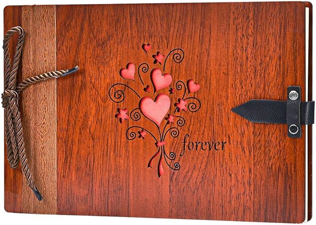 ZEEYUAN Photo Album Scrapbook, 11.4 x7.4 Inches DIY Album Book with 80 Pages Present for Valentines Mothers Anniversary Day Birthday