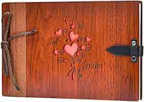 Album Fotografico In Legno Fai Da Te - Con Albero Intagliato, 80 Pagine, Per Matrimoni E Ricordi - Foto 5