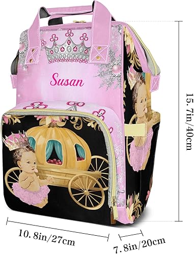 Miniatura 2 de Mochila de pañales para niña negra afroamericana afroamericana personalizada con nombre, bolsa de hombros para pañales personalizada, regalos para
