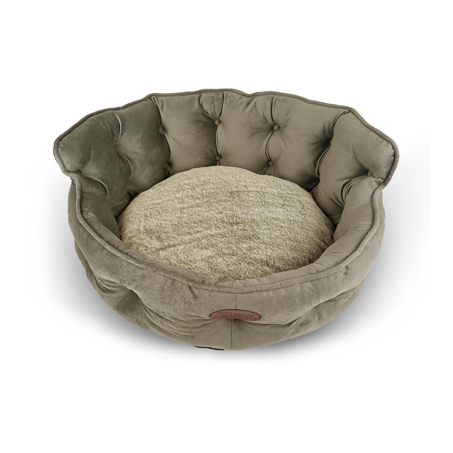 Divanetto per Cani e Gatti, Cuccia da Interno Sfoderabile, Lavabile in Lavatrice, King Beige, Large 68 cm