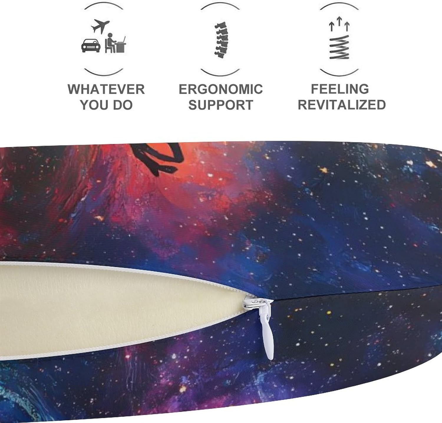 Meditating Cosmic Psychedelic Memory Foam Pillows U Shaped Travel Neck Pillow