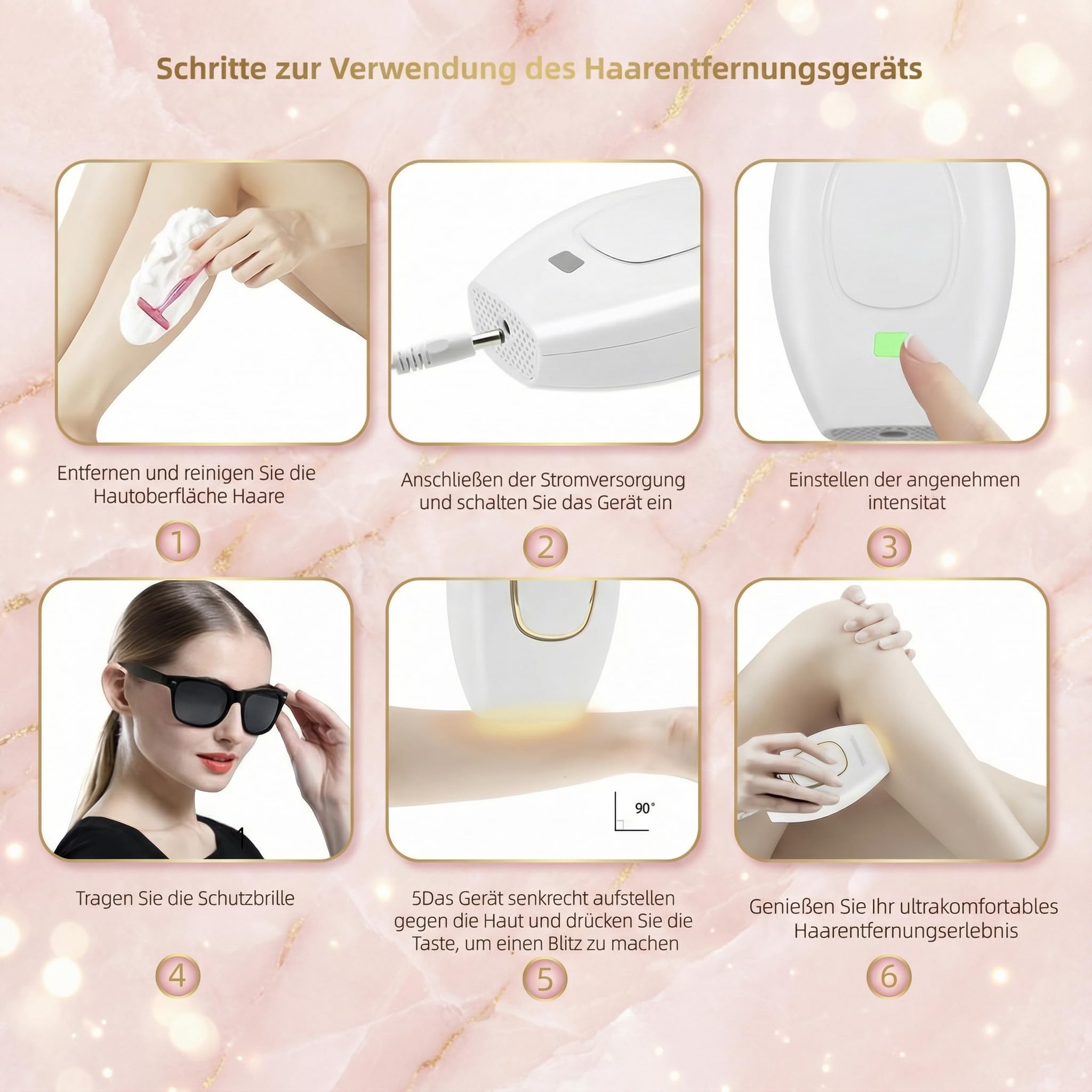 Loop Von Solippy-Effektives IPL Gerät zur dauerhaften Haarentfernung für Frauen und Männer – Ideal für Beine, Arme und Gesicht (Weiß 470nm-1100nm)