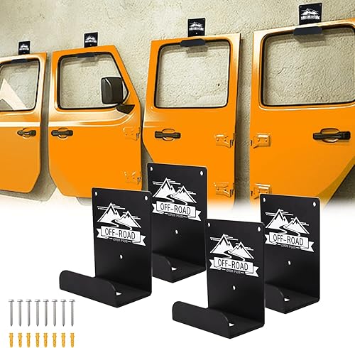 Soporte de almacenamiento para colgar de puerta para Jeep, extraíble, soporte de almacenamiento de puerta con forro de goma compatible con Jeep