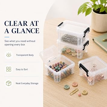 Storage Box Plastic Clear Visible Storage Organizer Organization Durable White One Size