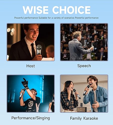 Miniatura 7 de Micrófonos inalámbricos, micrófono inalámbrico con conexión de chip uno a uno, duración de 40 horas, recepción de distancia de 200 pies, micrófono