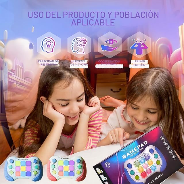 Foto 7 de 7 de Azyh Consola de Juegos de Mano, Prensa Rápida, Juguetes Fidget para Niños y Adultos