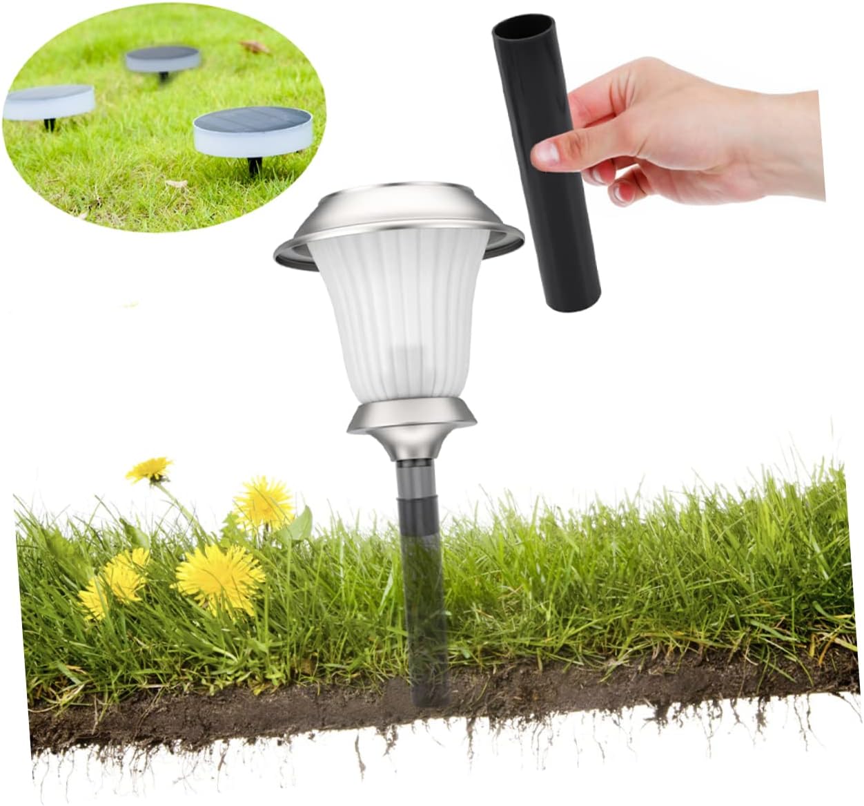 1set Solar Light Link Poles Buckles for Outdoor Lighting Easy Installation Ground Stake Compatible Pathway and Garden Solar Lights