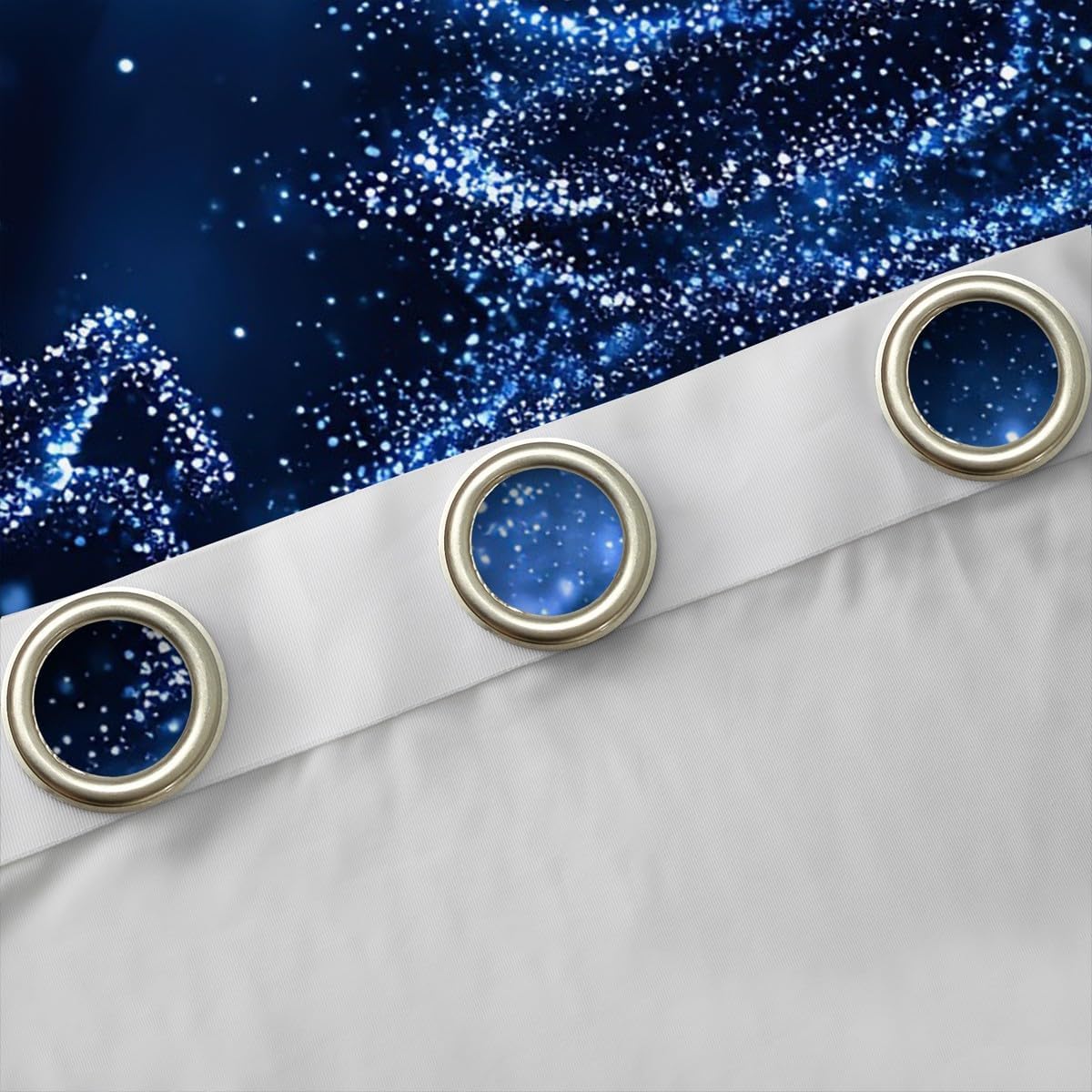 Castle Fairy Christmas Tree Window Curtains,Glowing Reindeer Curtain, Window Drapes for Kid Teens Boys Young Man,Modern Bedroom Decorative,Blue Glitter Curtain,84Wx84L