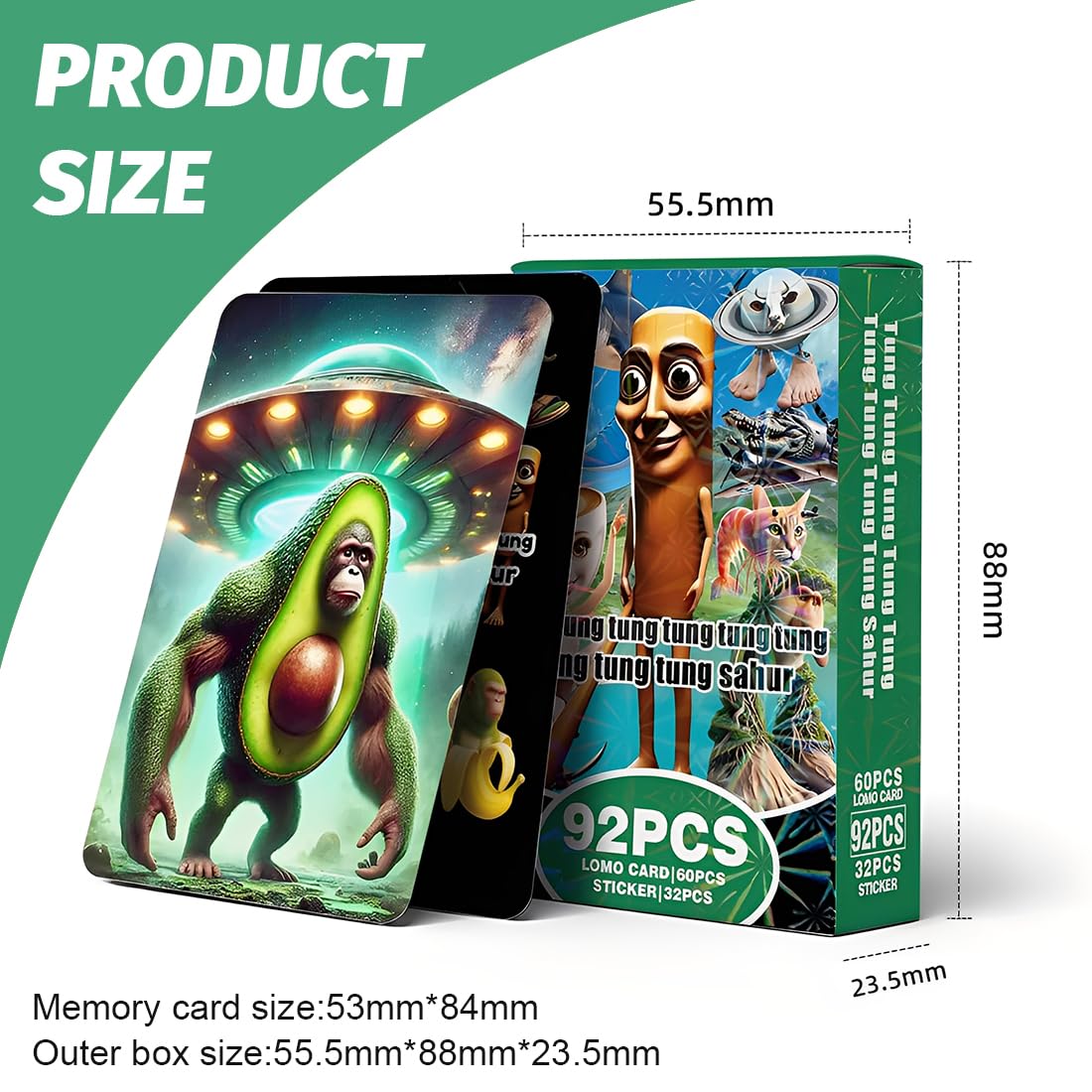 Pack Brainrot Italiano – 60 Cartas De Memes Y 32 Pegatinas Con Figuras De Palo Y Tiburones, Estilo Skibidol, Ideal Para Coleccionar Y Decorar