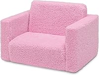Vista 12 de Delta Children Cozee - Silla convertible 2 en 1 de sherpa abatible para niños, color rosa
