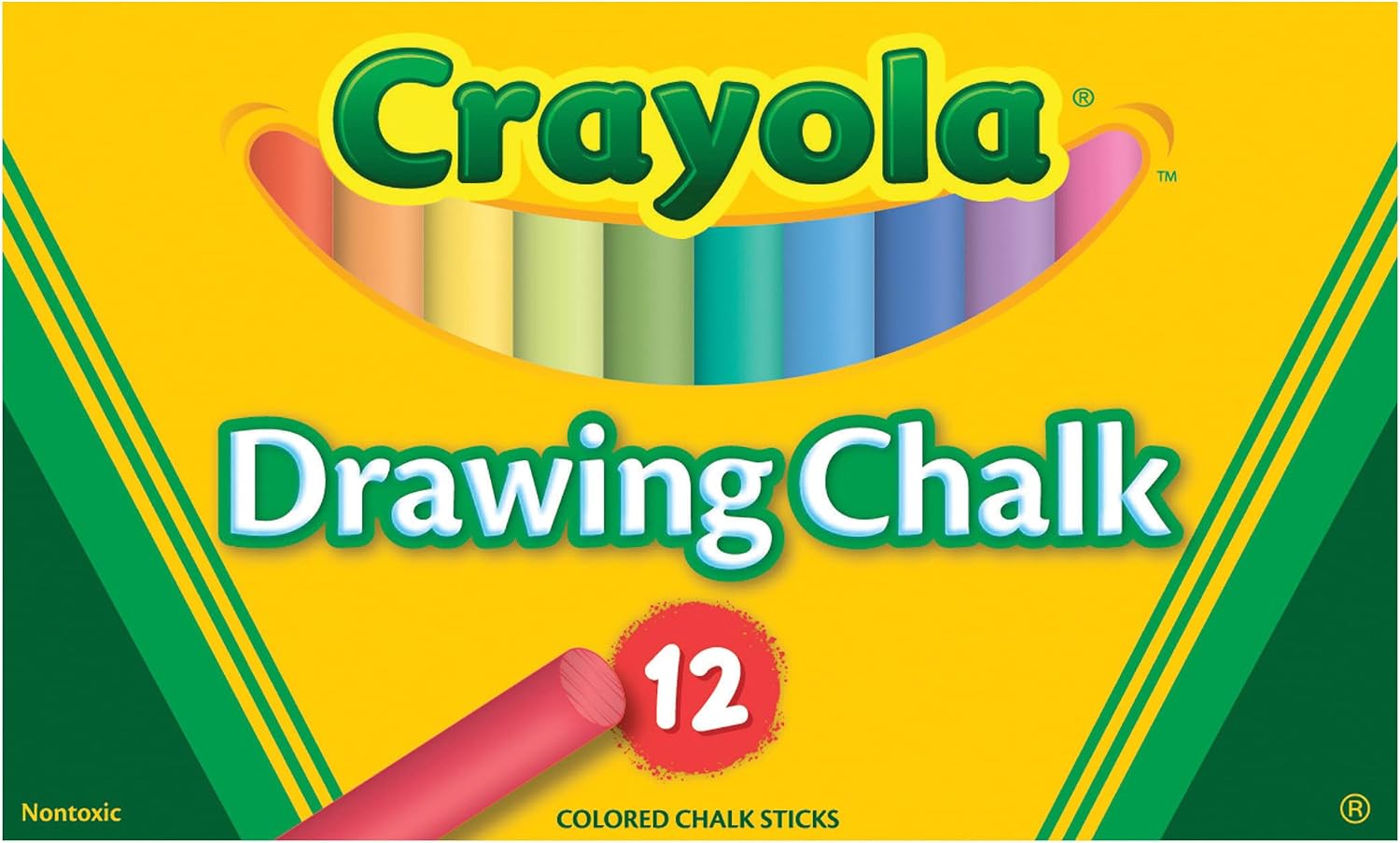 Colored Drawing Chalk, 12 Assorted Colors 12 Sticks/Set