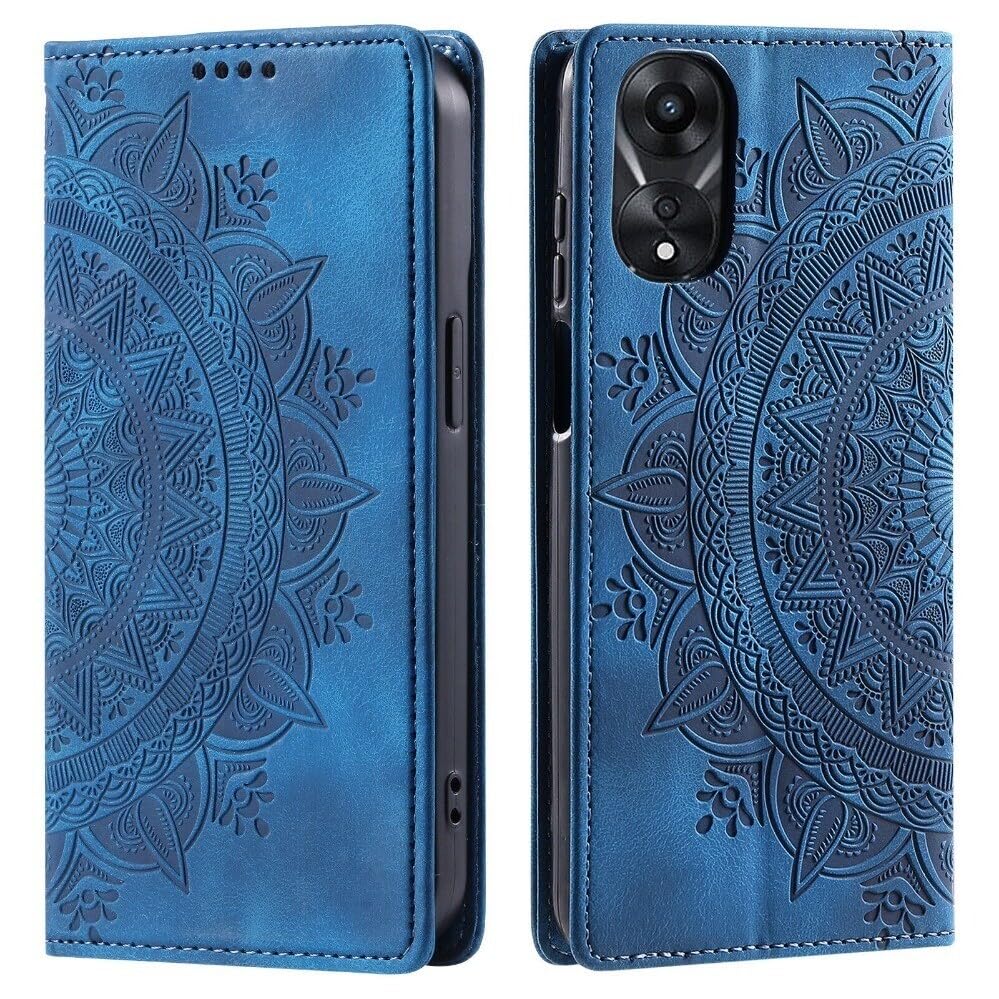 Coque Oppo Find X3 5G motif cuir bleu pour les déplacements professionnels et urbains