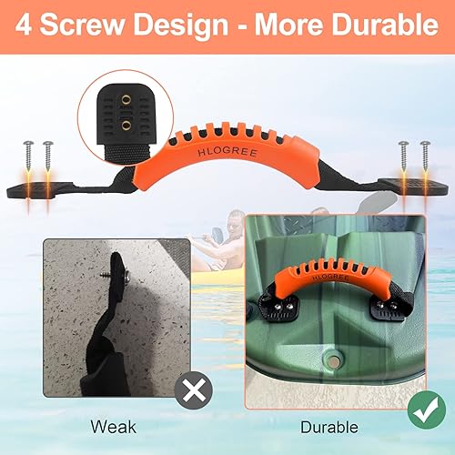 Miniatura 3 de HLOGREE Paquete de 24 asas para kayak, mango de transporte de kayak con remaches, asas de repuesto para kayak, asas de kayak para