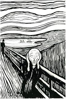 Edvard Munch The Scream Of Nature Expressionist Artist Illustration Lithograph Print Cool Wall Art Print Poster 12x18