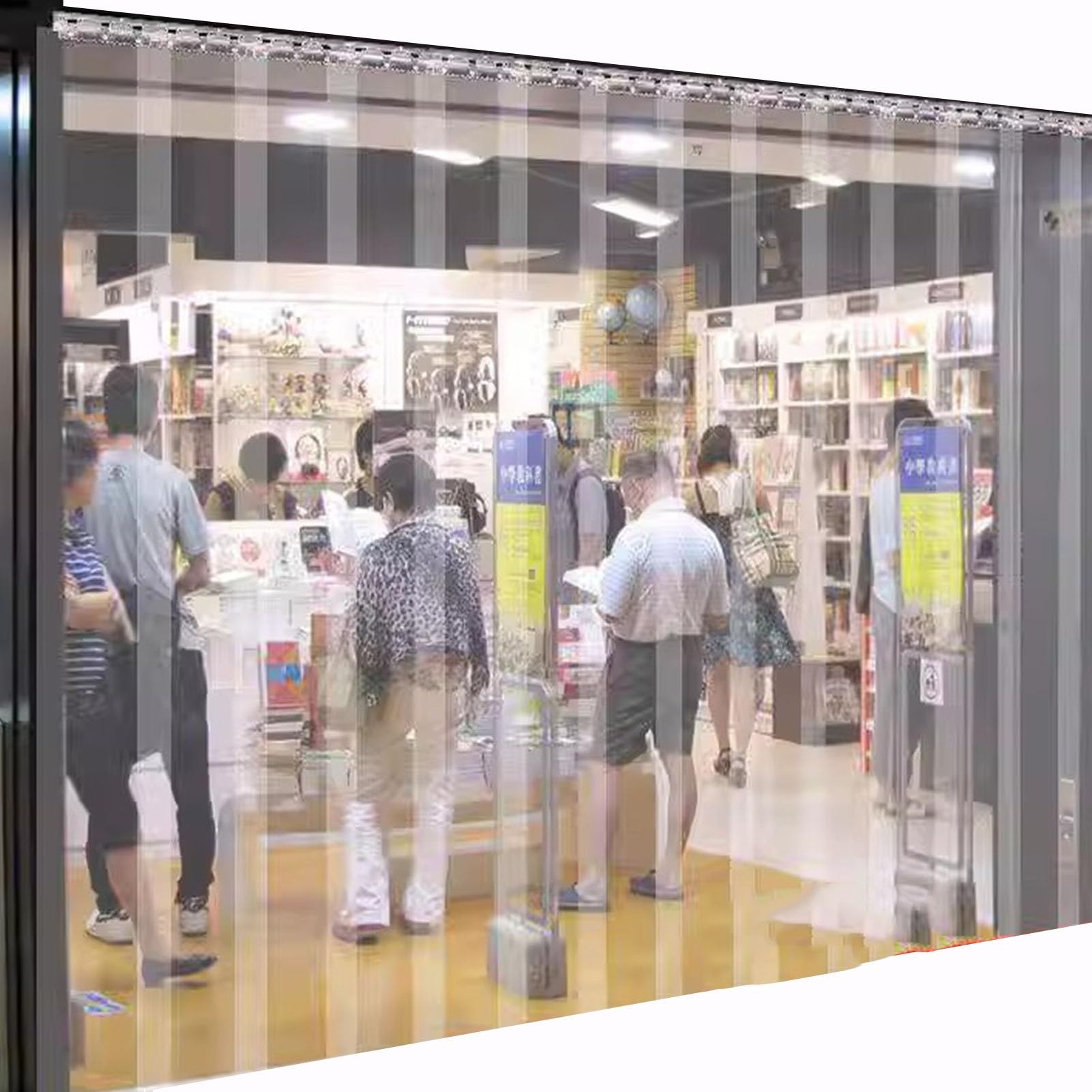 Rideau de Porte à lanières, Rideau de Porte à lanières en Plastique Lisse en PVC Transparent, Rideau de Porte à lanières en Vinyle à chevauchement de 50%, pour Maison, Centre Commercial, en