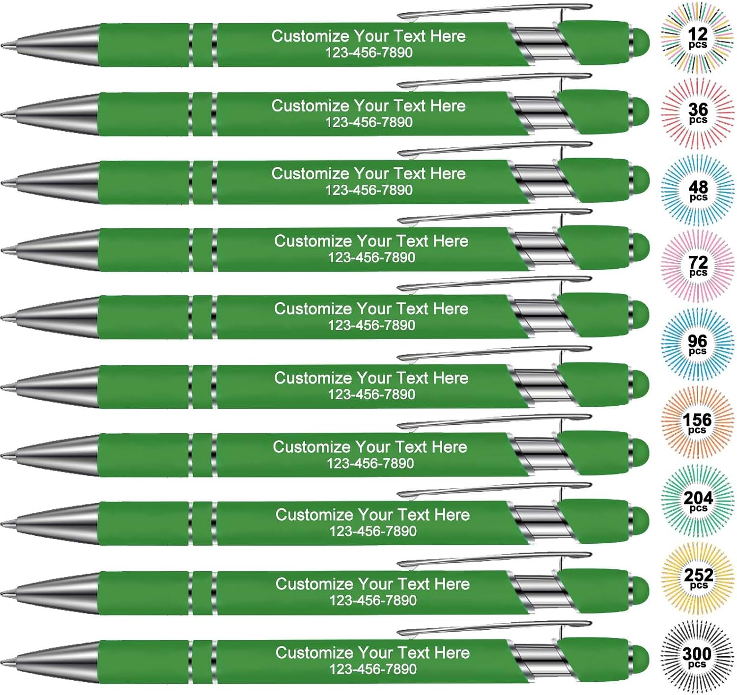 Personalized Custom Pens 10 Engraved Writing Pen with Name Logo, Customized Promotional Items Stylus Pen Gifts for Business,Graduation,Anniversaries