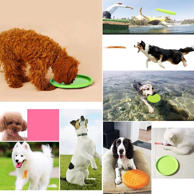 Foto 4 de 4 de Perros interactivos Frisbee,2 Pcs Frisbee Perro,Juguete de disco volador para perro,Para Adiestramiento…