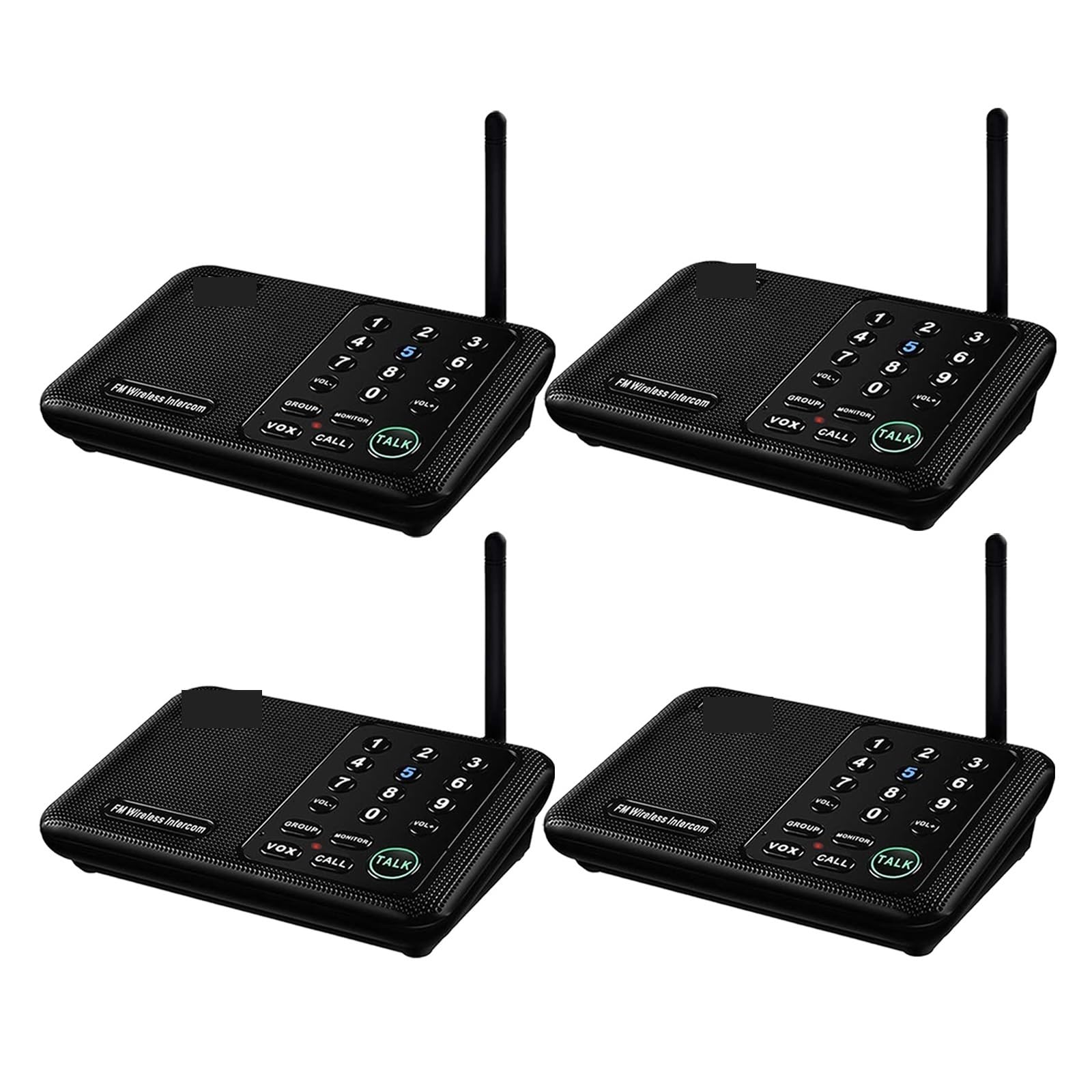 Interphone sans fil longue portee 5820 pieds intercom multicanal FM