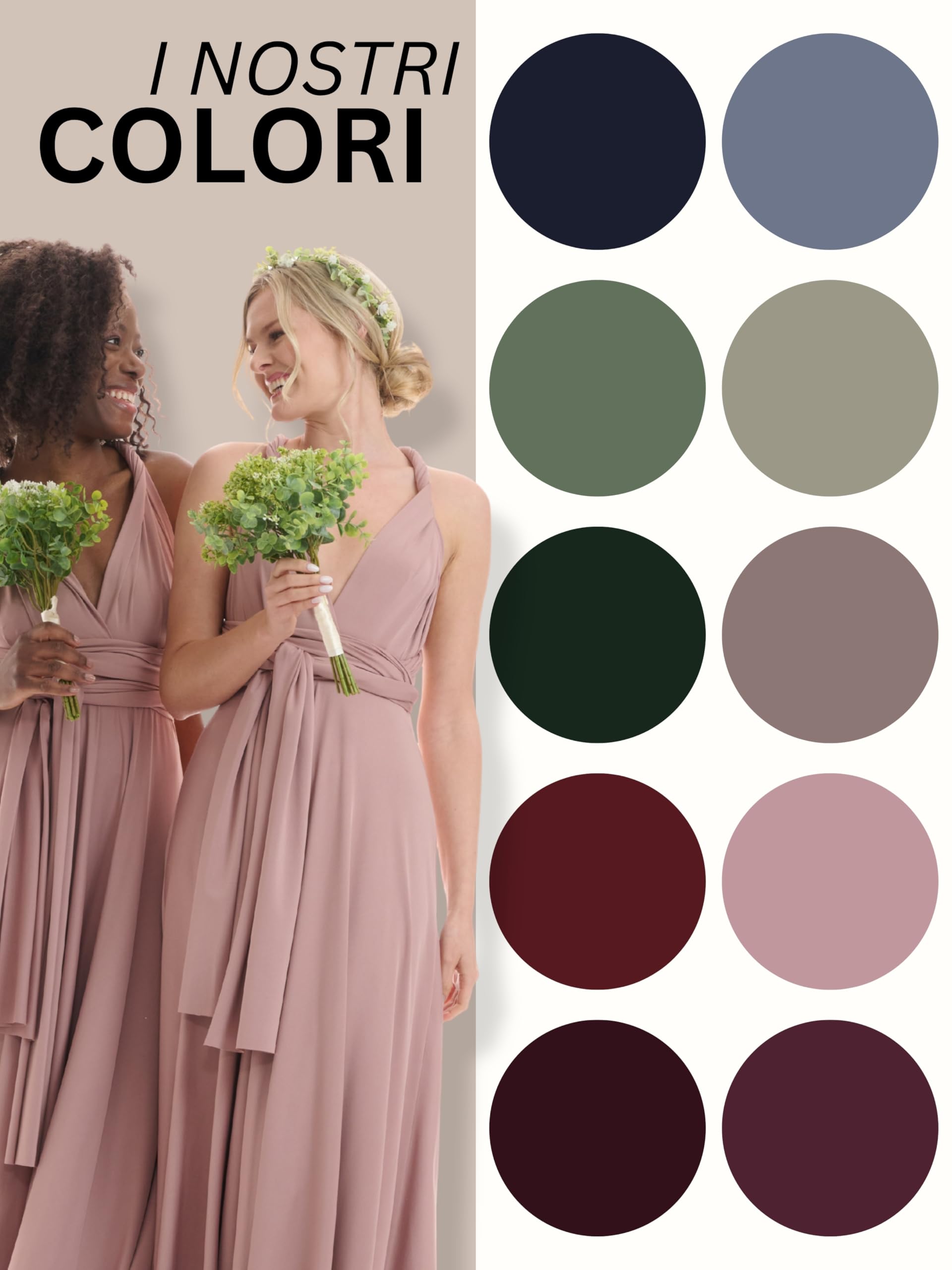 Juvell Abito da Damigella - Abito Infinity Lungo - Abiti da Sera - Top a Fascia Incluso - Vestito Donna Elegante - Boda-Bridesmaid-Baile - 1000