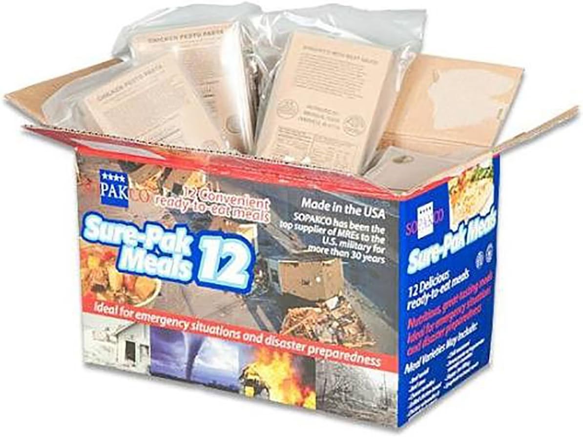 Sure-Pak MRE Meals Ready to Eat Case Pack of 12 for Survival and Emergency, New