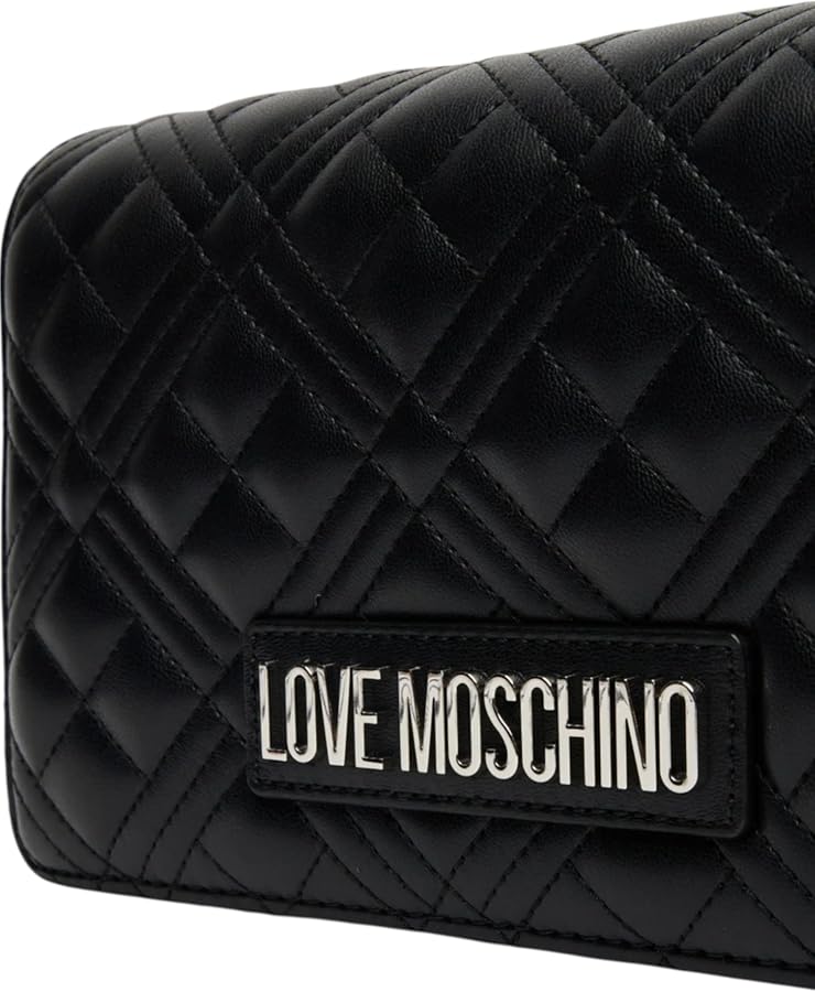 Love Moschino BORSA QUILTED PU NERO GALV. ORO