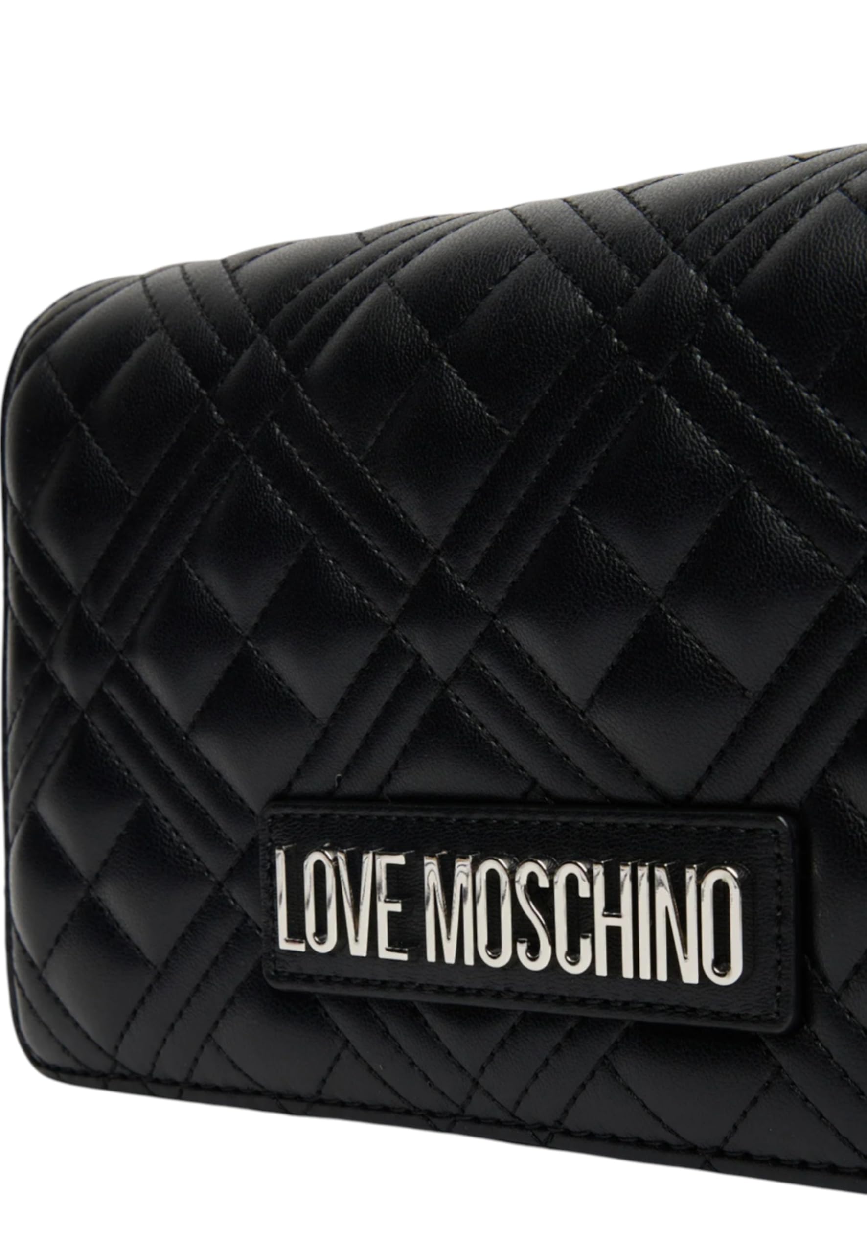 Love Moschino BORSA QUILTED PU NERO+GALV.NIKEL