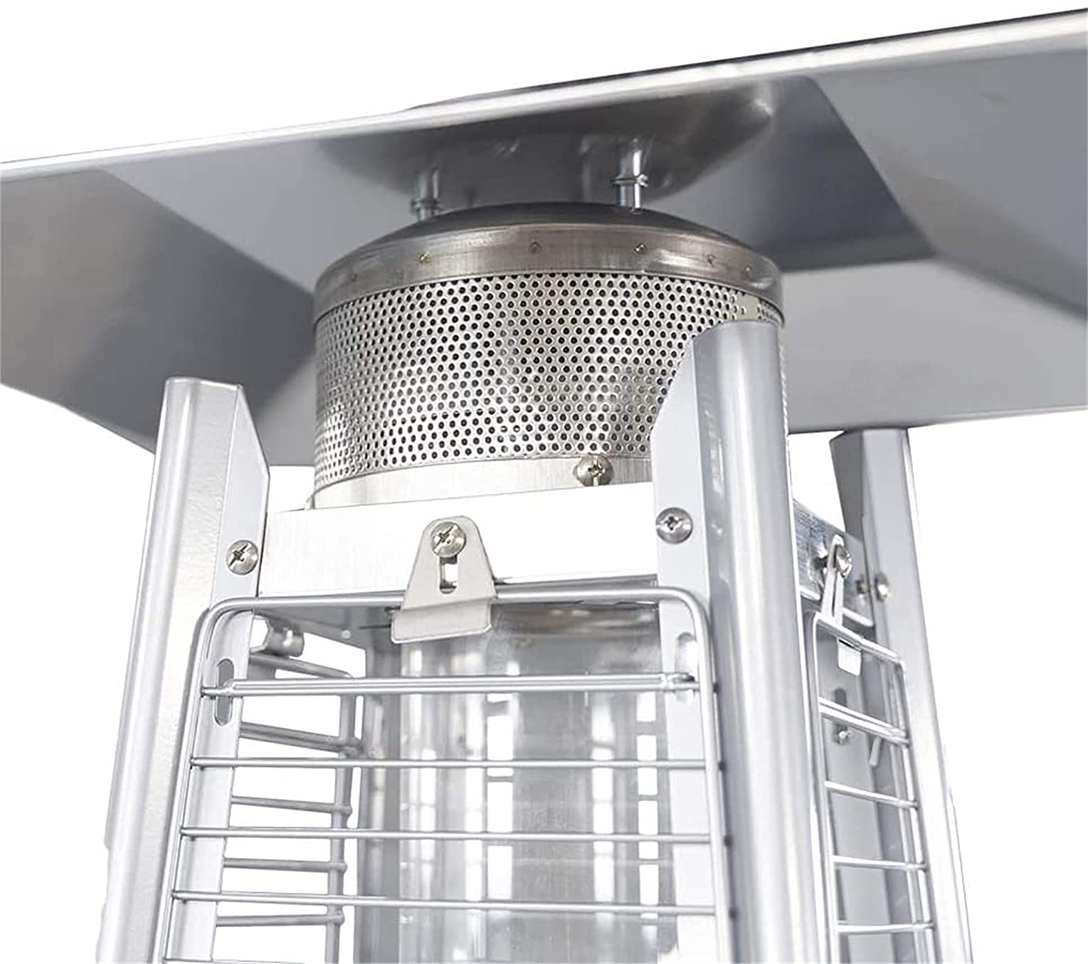 Riscaldatore da Terrazza Stufa a infrarossi Riscaldatore a propano da esterno 13KW Riscaldatore a fiamma a piramide da 42.000 BTU con riscaldatori per patio con ruote Spegnimento automatico, nero LSDR