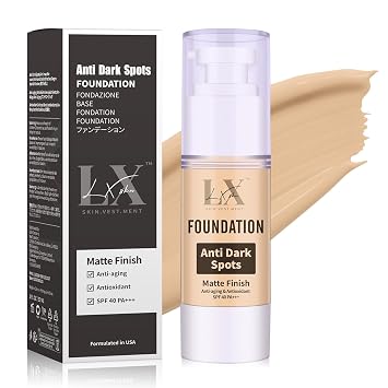 Anti-Dark Spot Liquid Foundation - Collagen Serum Foundation Infused with 2% Niacinamide, High Coverage For A Smooth & Satin Finish, 301 Medium