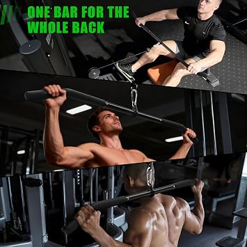 Cable Machine Attachment Set LAT Pulldown Attachments,Cable Machine Accessories for Home Gym Weight Workout Include LAT Pulldown Bar,Double D Bar, Tricep Rope,V Bar