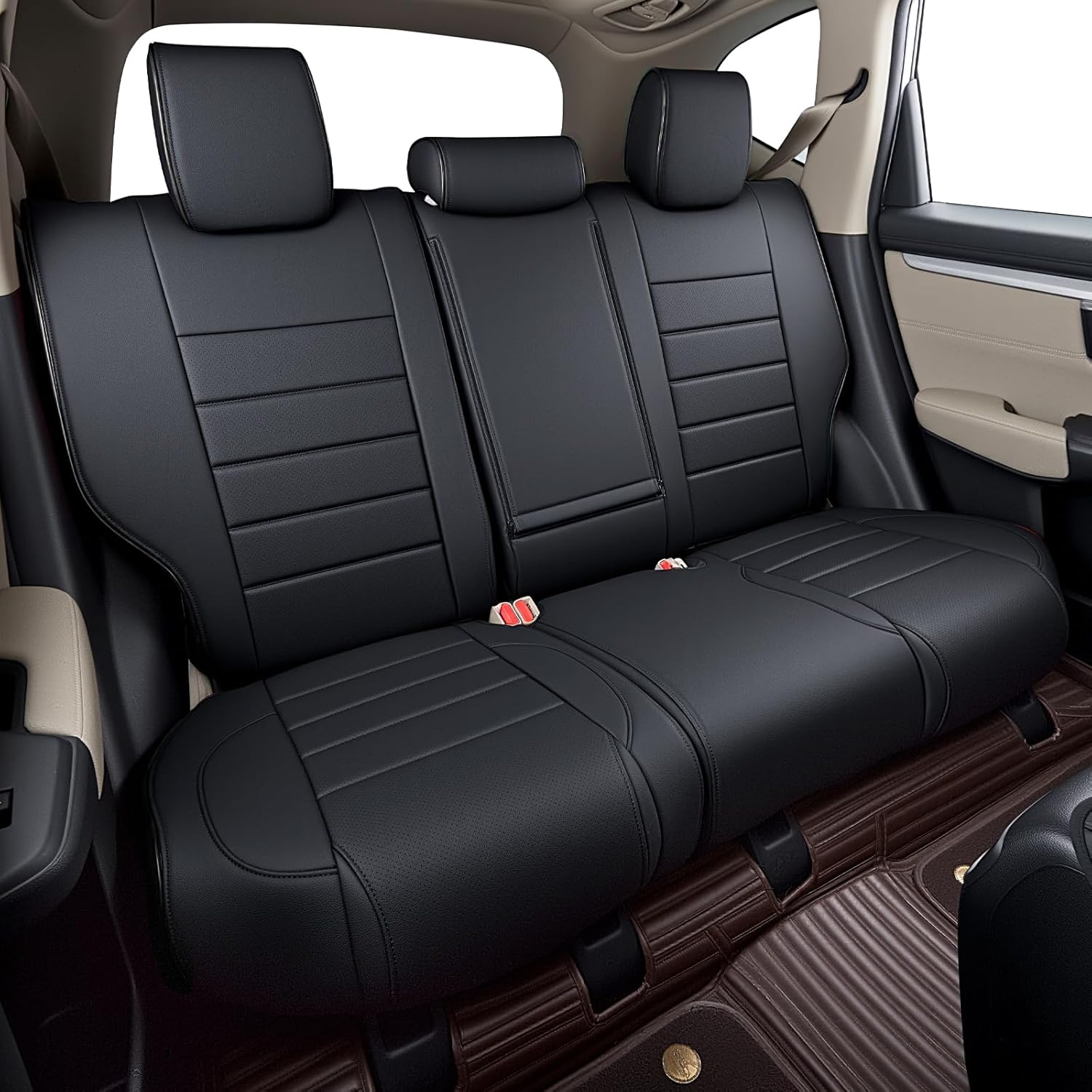 hkz fit crv car seat covers full set for honda cr-v 2017 2018 2019 2020 2021 2022 touring,ex,sport,se&ex-l - leather (black) 2017-2022 crv black