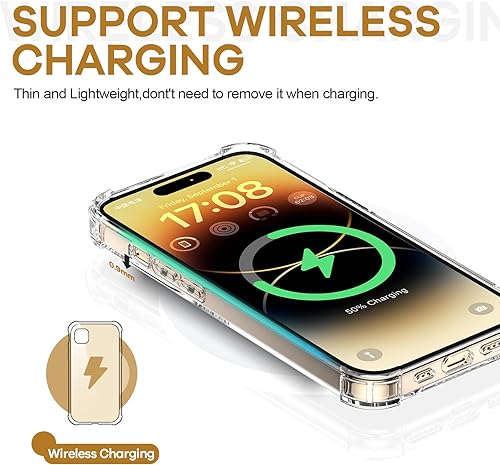 Miniatura 7 de ORIbox Funda transparente para iPhone 14 Pro Max, con 4 esquinas de protección a prueba de golpes, iPhone 14 Pro Max transparente para mujeres,