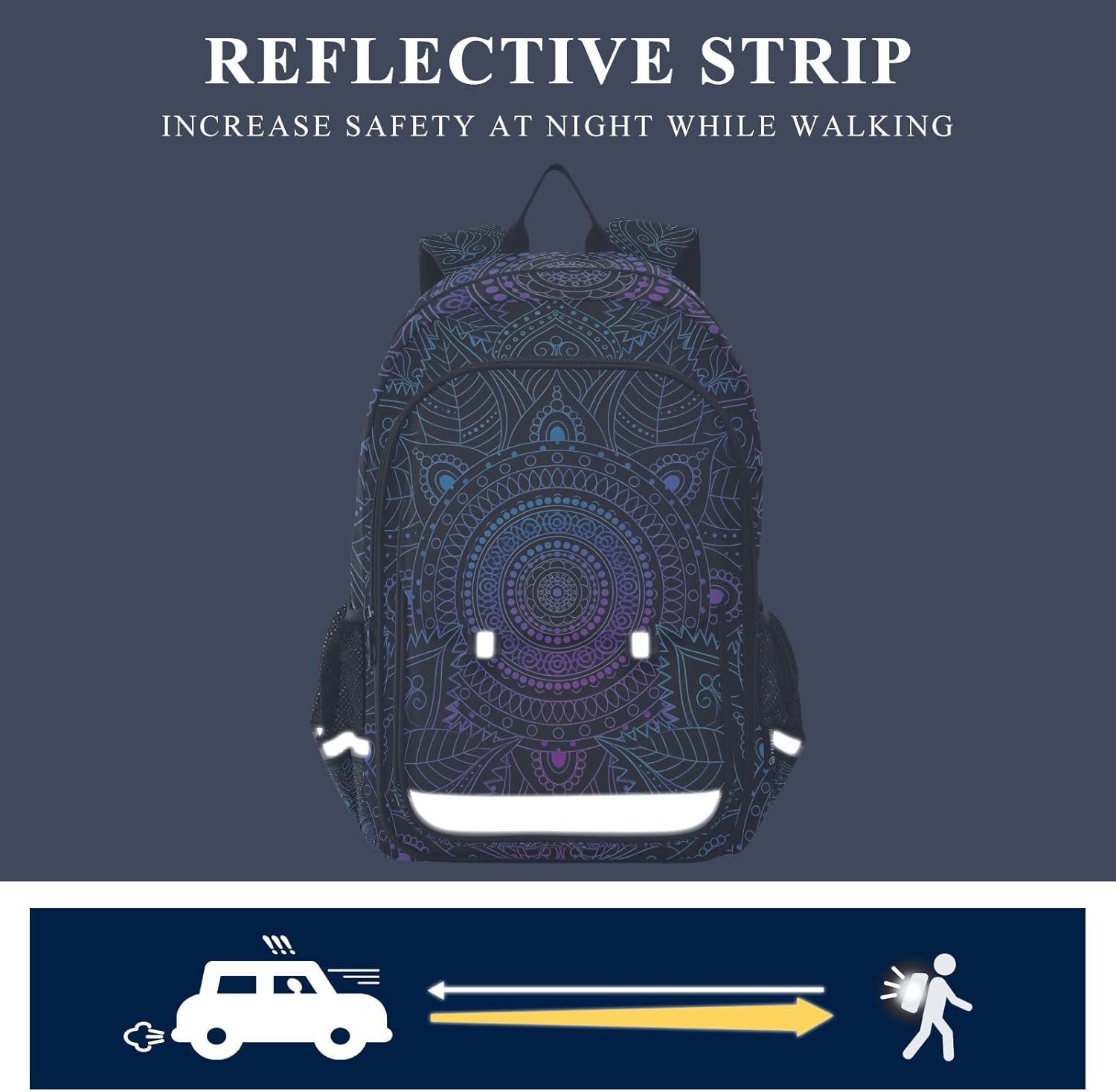 ALAZA Art Arabesque Mandala Boho Ethnic Bohemian Laptop Backpack Purse for Women Men Travel Bag Casual Daypack with Compartment & Multiple Pockets